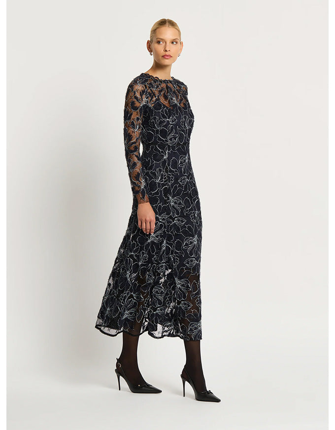 Cynthia Midi Dress Black & Navy