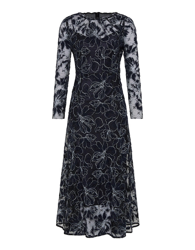 Cynthia Midi Dress Black & Navy