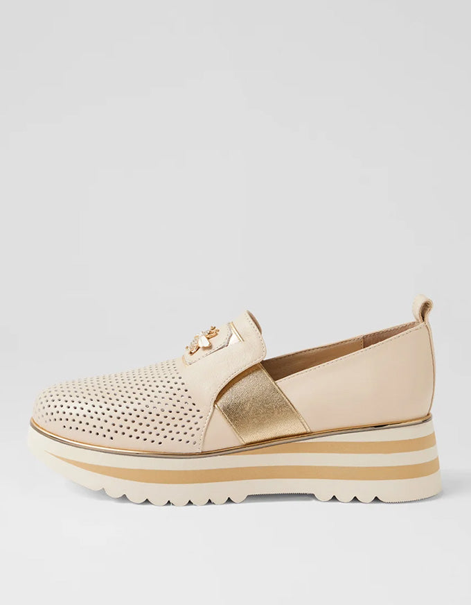 ENSOM Sneakers Milk / Gold Leather