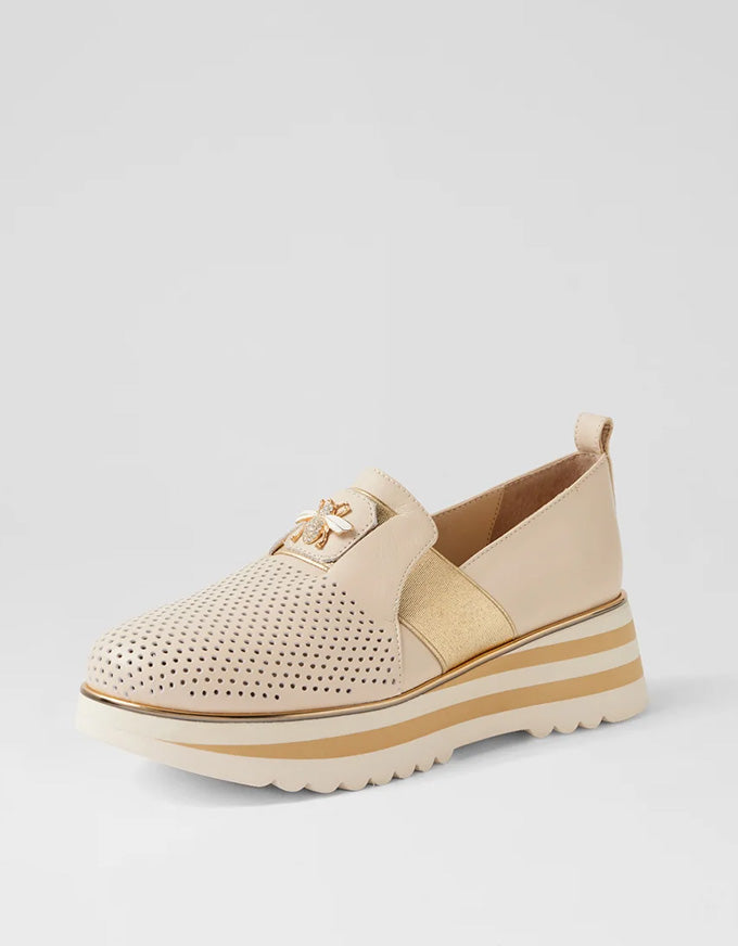 ENSOM Sneakers Milk / Gold Leather