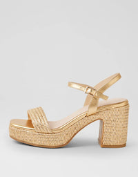 Kondry Platform Heels Gold Weave