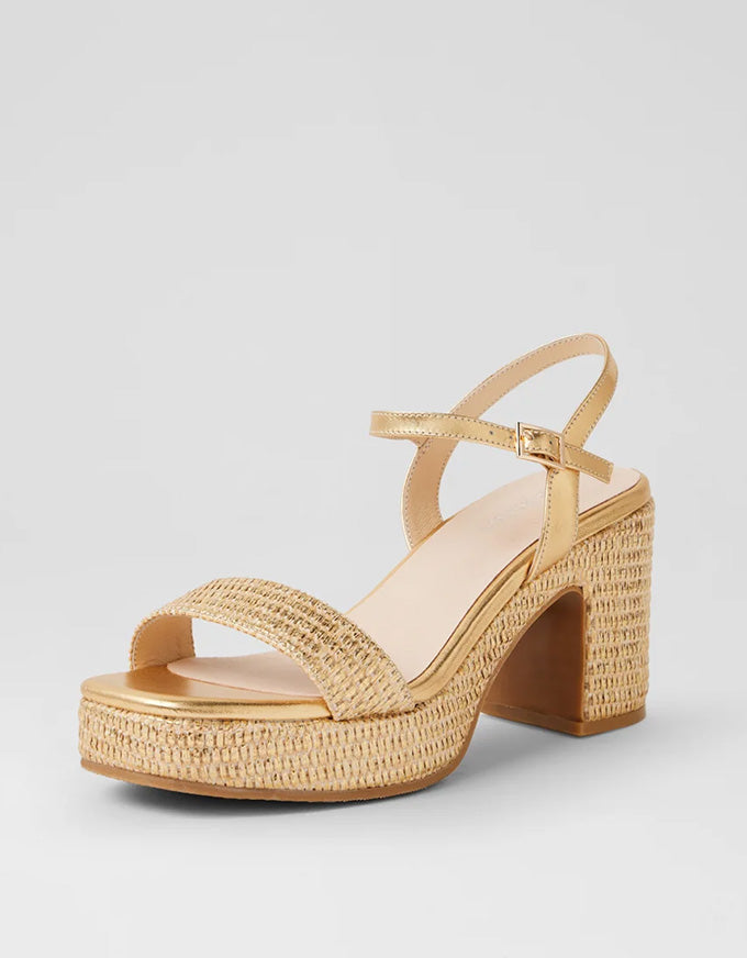 Kondry Platform Heels Gold Weave