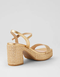 Kondry Platform Heels Gold Weave