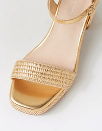 Kondry Platform Heels Gold Weave