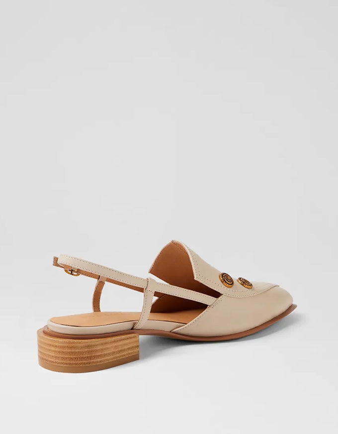 Elonsos Leather Slides Vanilla