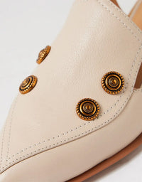 Elonsos Leather Slides Vanilla