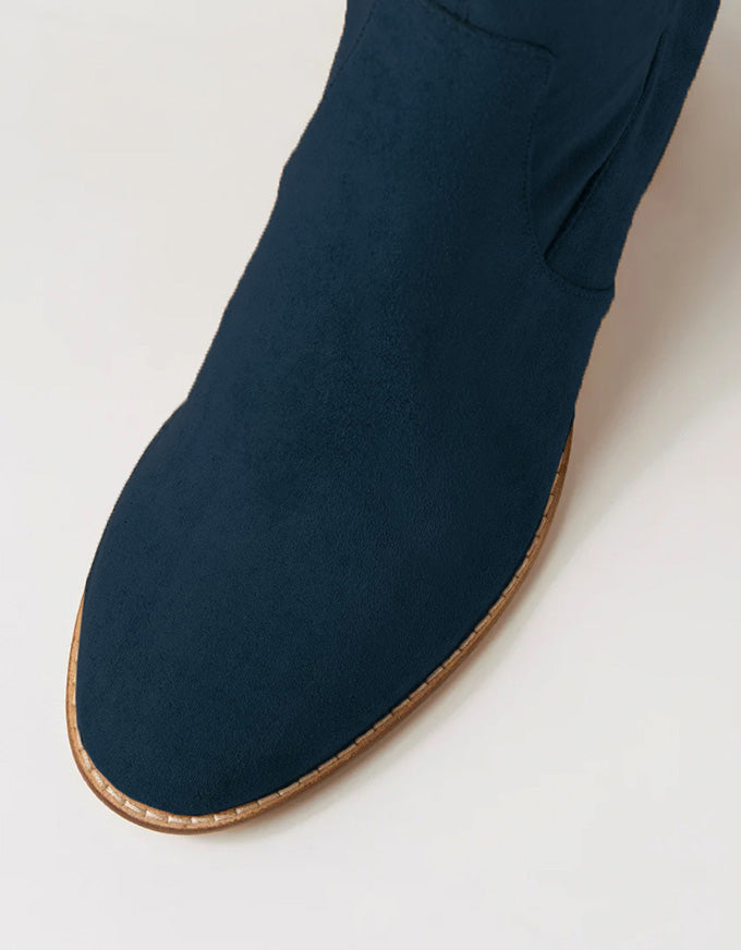 Mamoru Stretch Microsuede Boots Navy