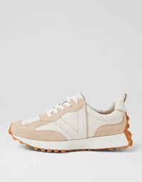 Orange Sneaker - Beige/White Suede