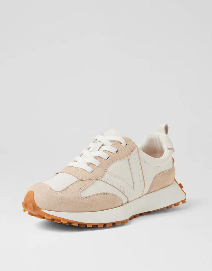Orange Sneaker - Beige/White Suede