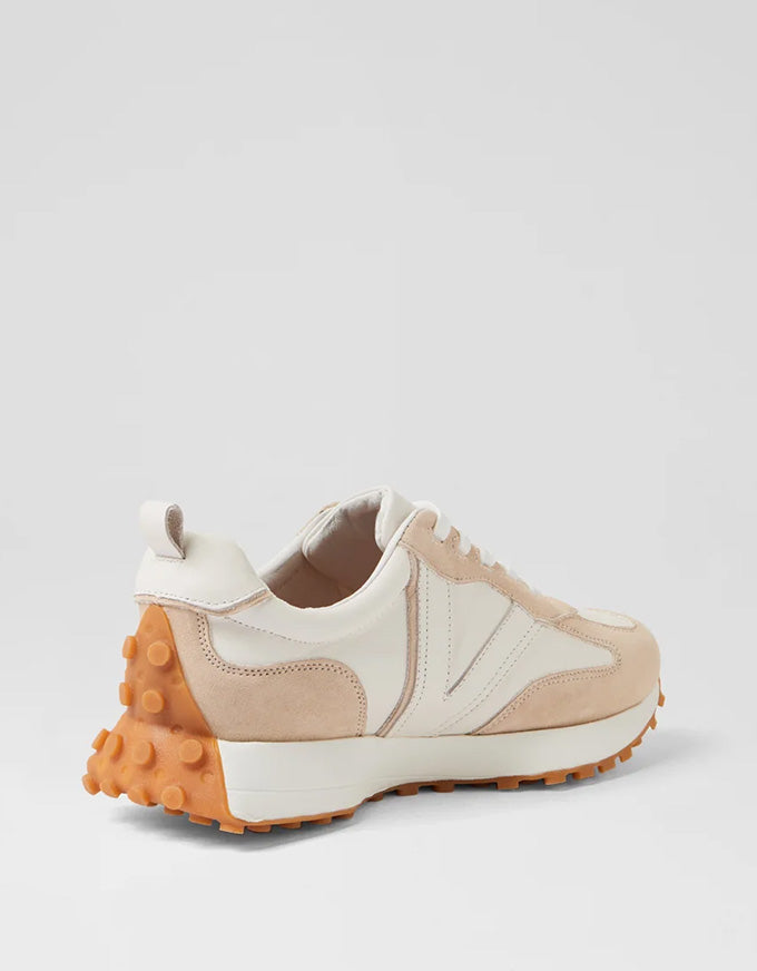 Orange Sneaker - Beige/White Suede