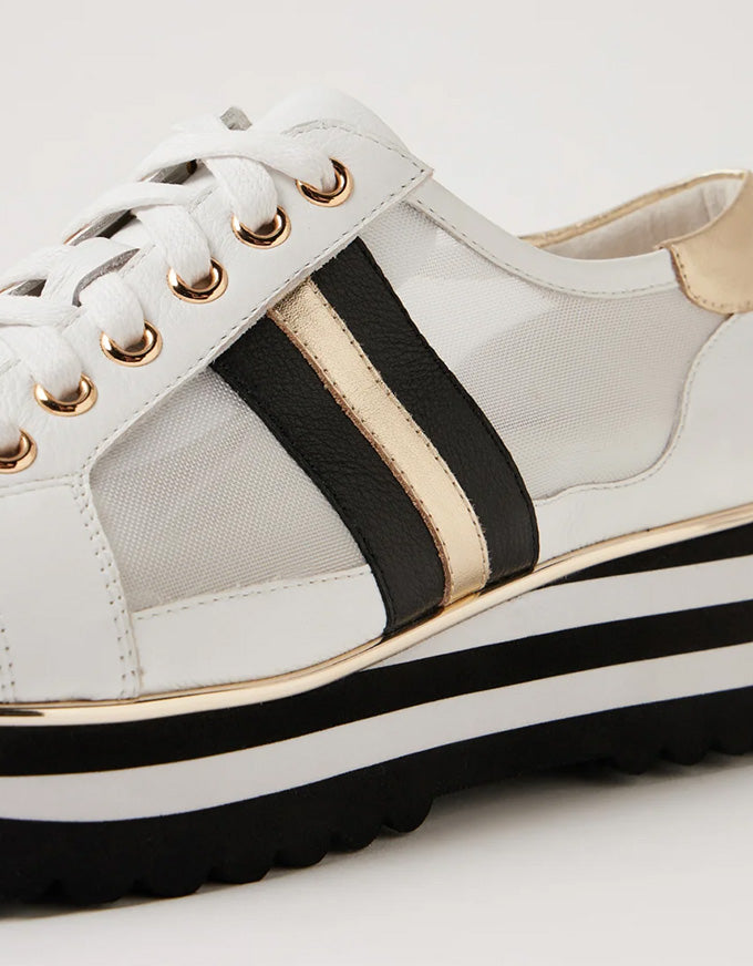Eminta Sneakers White Black Leather
