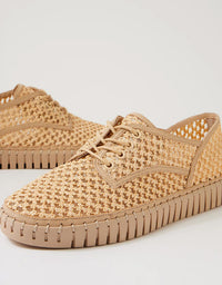 Hamburger Natural - Raffia Leather Sneaker