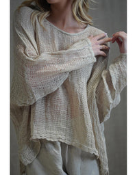 Valentina Stonewash Linen Top Brown