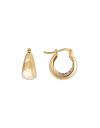 Crystal Flared Midi Hoops