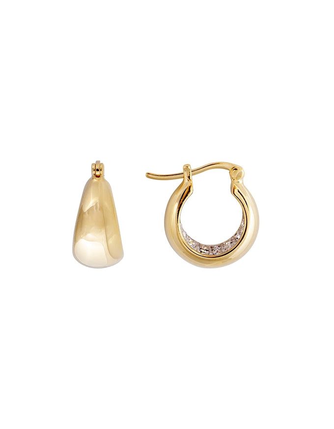 Crystal Flared Midi Hoops