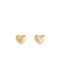 Twilight Heart Studs Gold