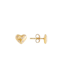 Twilight Heart Studs Gold