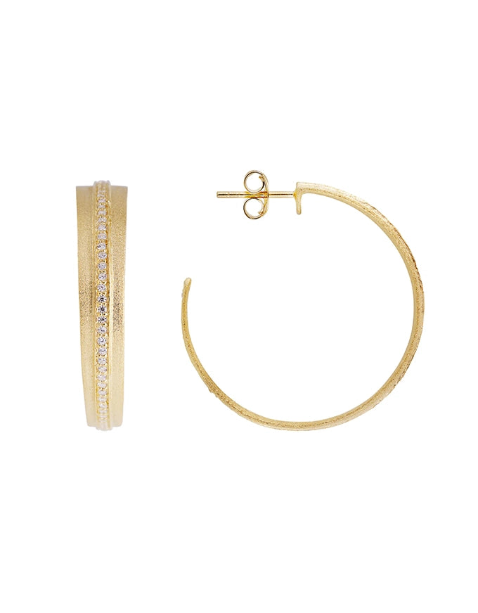 Desert Crystal Hoops Gold