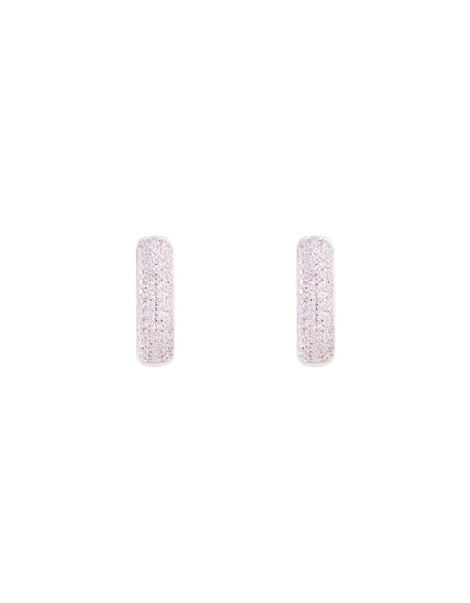 Reversible Hoops - Gold/Pave Crystals