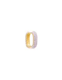 Reversible Hoops - Gold/Pave Crystals