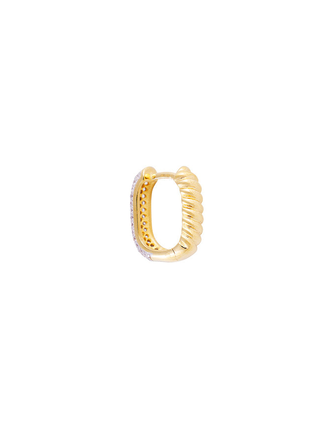 Reversible Hoops - Gold/Pave Crystals