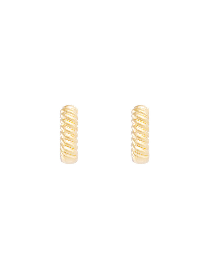 Reversible Hoops - Gold/Pave Crystals