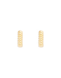 Reversible Hoops - Gold/Pave Crystals