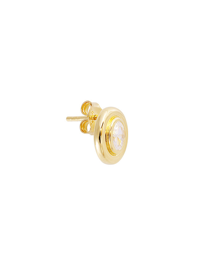 Bezel Set Oval Studs