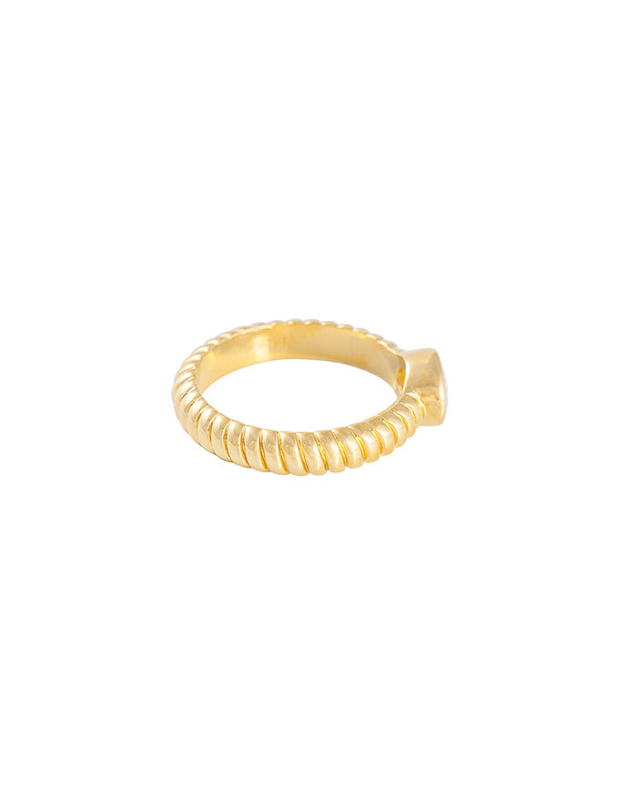 Oval Croissant Ring Gold
