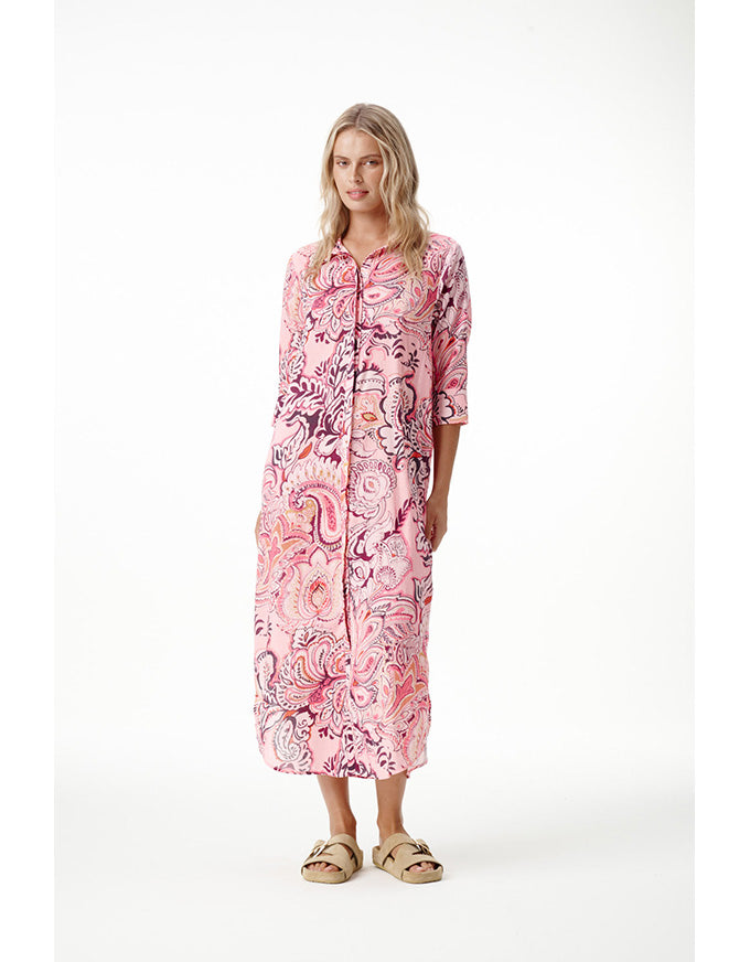 Long Daisy Dress Rosewater Paisley