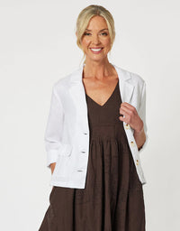 Danielle Linen Jacket White