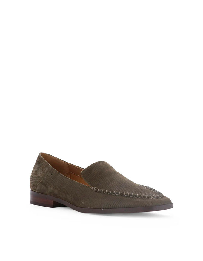 Daylan Flats Emboss Suede Leather Olive