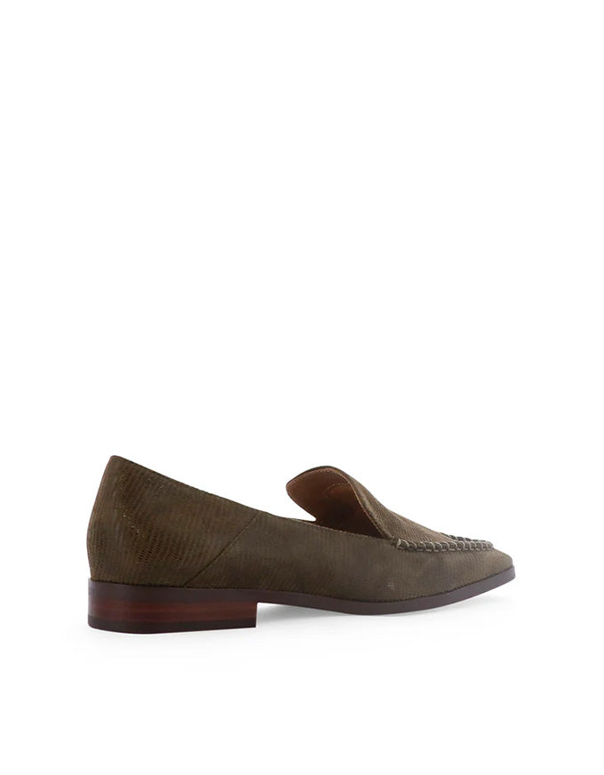 Daylan Flats Emboss Suede Leather Olive