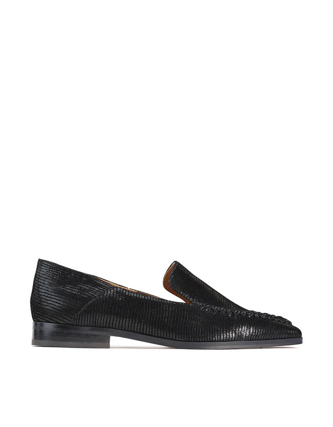 Daylan Flats Emboss Suede Leather Black