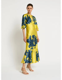 Delphine Midi Dress Citrus/Blue