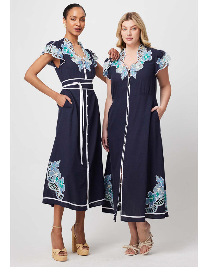 Delray Placement Maxi Dress Lapis