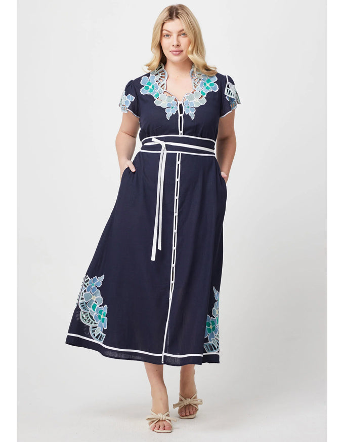 Delray Placement Maxi Dress Lapis