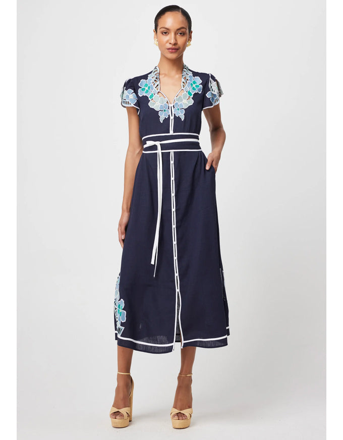 Delray Placement Maxi Dress Lapis