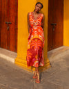 Dress Fernanda Bright Orange Print