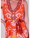 Dress Fernanda Bright Orange Print