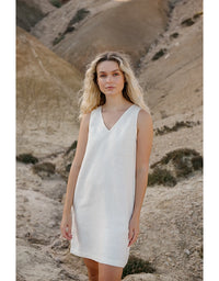 Mini Dress Natural White - 100% Hemp