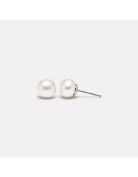 Luminosity Pearl Bridal Studs Silver Medium