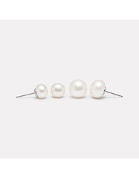 Luminosity Pearl Bridal Studs Silver Medium