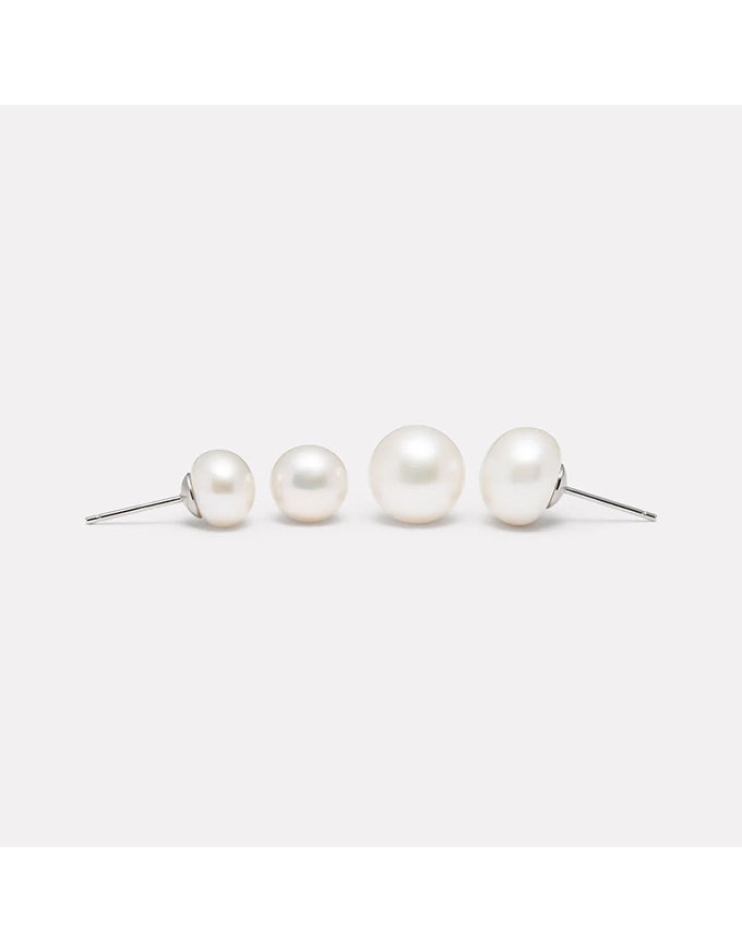 Luminosity Pearl Bridal Studs Silver Medium