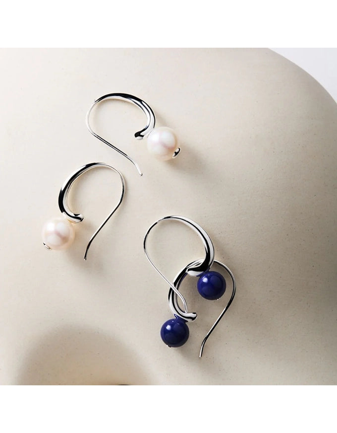 Fern Pearl Earrings Silver