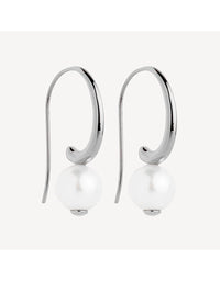 Fern Pearl Earrings Silver