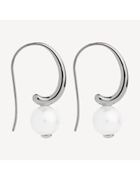 Fern Pearl Earrings Silver