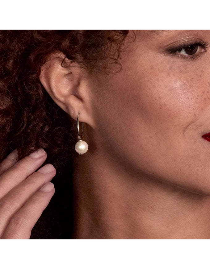 Fern Pearl Earrings Silver