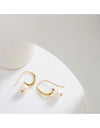 Fern Pearl Earrings Gold