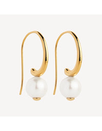 Fern Pearl Earrings Gold